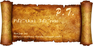Pátkai Tünde névjegykártya