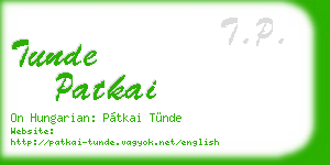 tunde patkai business card