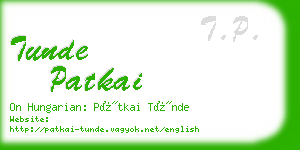 tunde patkai business card